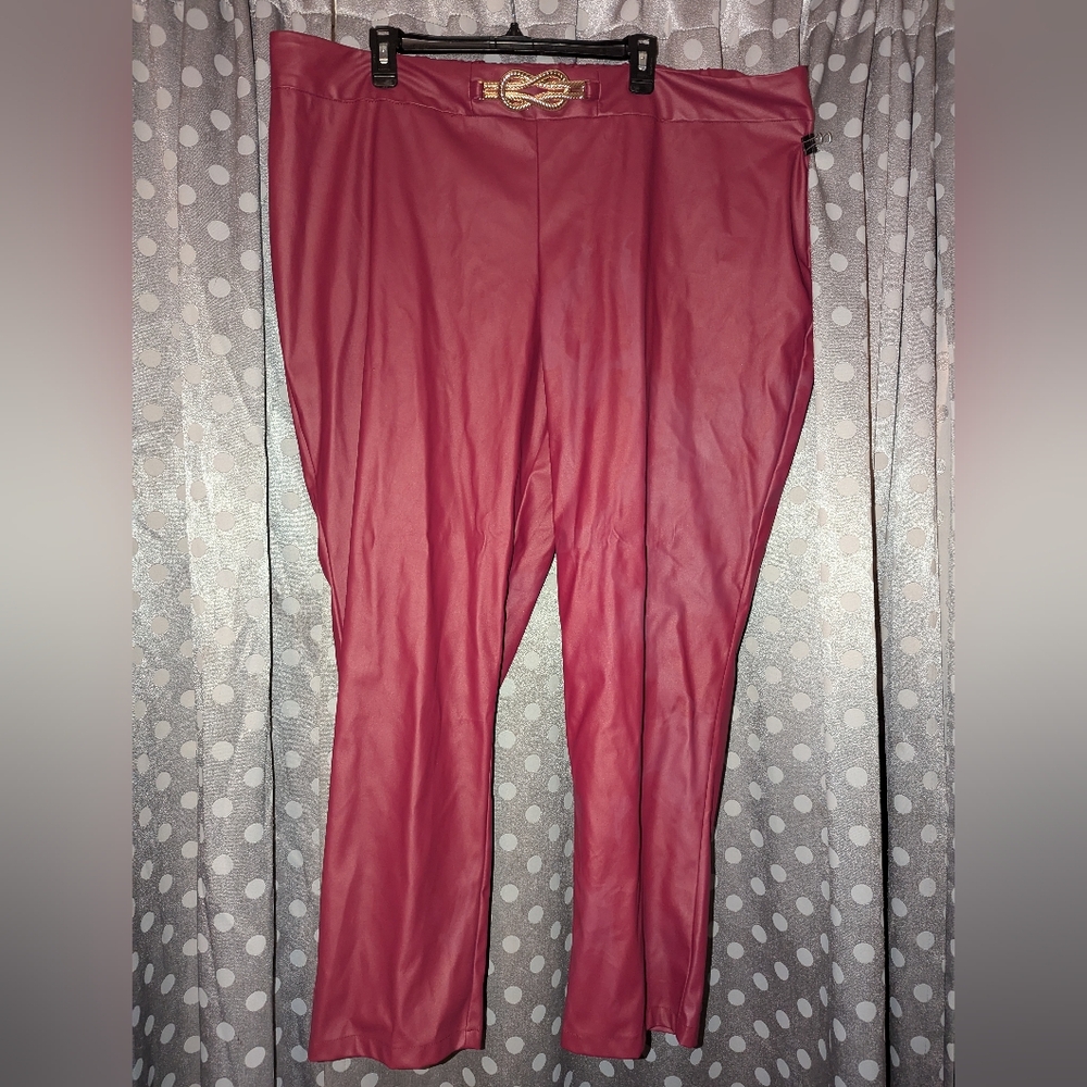 ASHLEY STEWART Faux Leather Skinny Pant 26